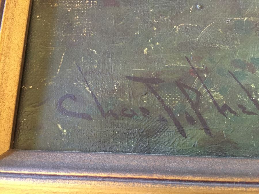 Charles T. Phelan 1900 Original Oil Painting Of Sheep In The Forest Signed In Lower Left Corner Estimate $2,000-$3,000 [Photo 7]