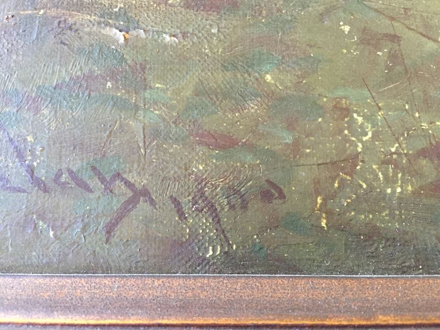 Charles T. Phelan 1900 Original Oil Painting Of Sheep In The Forest Signed In Lower Left Corner Estimate $2,000-$3,000 [Photo 9]