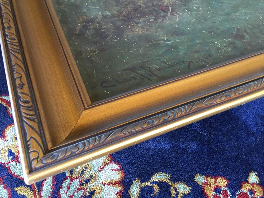 Charles T. Phelan 1900 Original Oil Painting Of Sheep In The Forest Signed In Lower Left Corner Estimate $2,000-$3,000 [Photo 16]