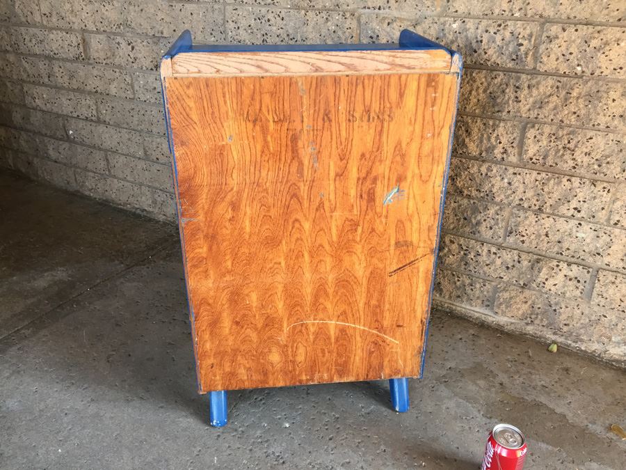 Blue Retro Mid-Century Nightstand By Ronney and Sons [Photo 9]