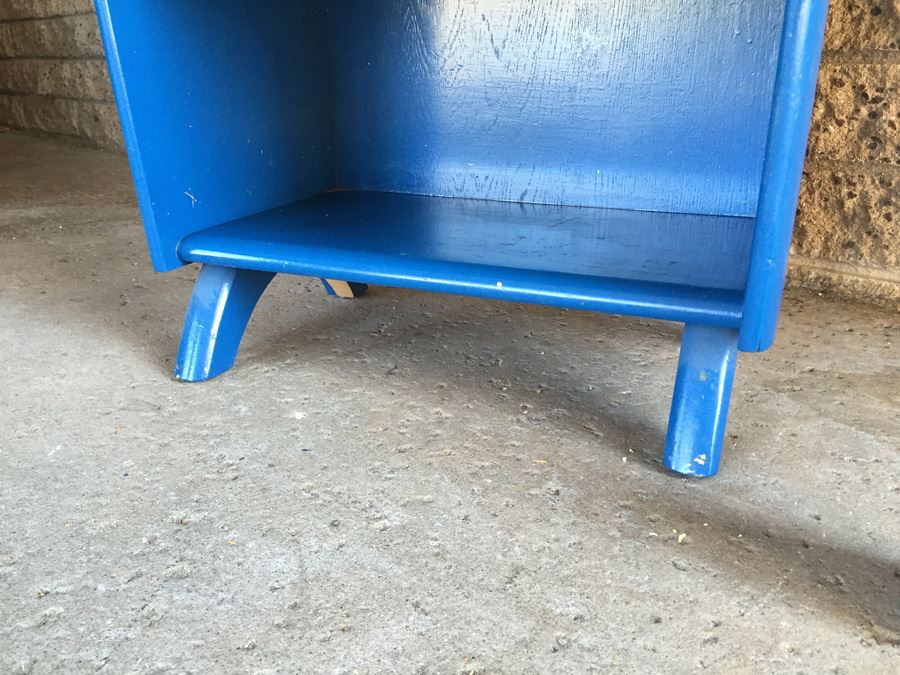 Blue Retro Mid-Century Nightstand By Ronney and Sons [Photo 8]