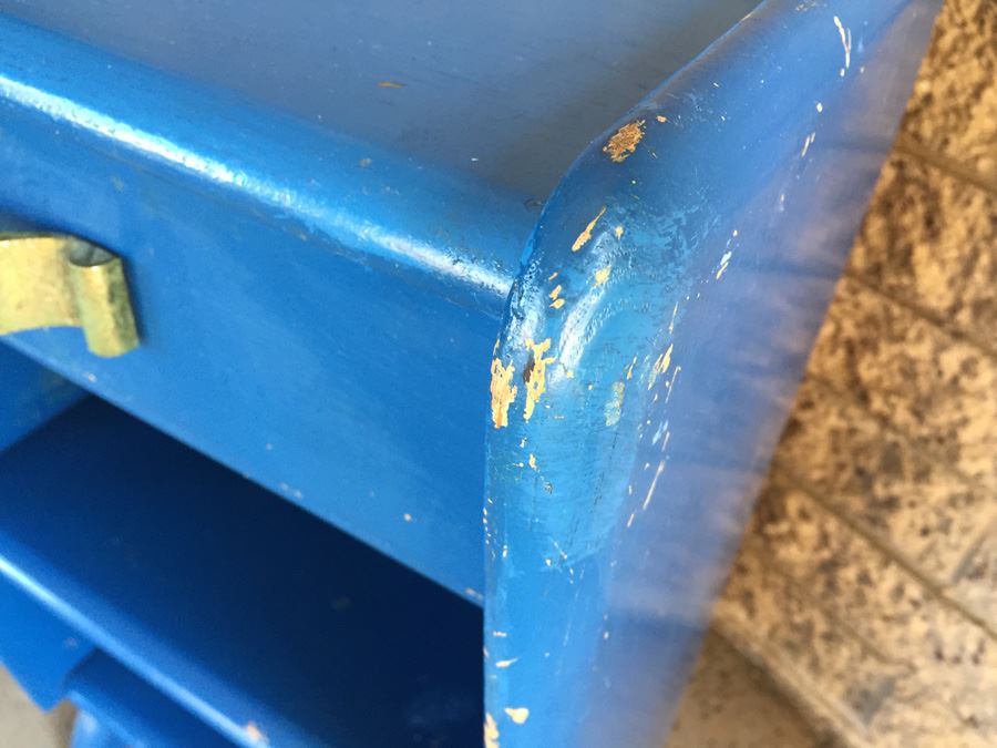 Blue Retro Mid-Century Nightstand By Ronney and Sons [Photo 7]