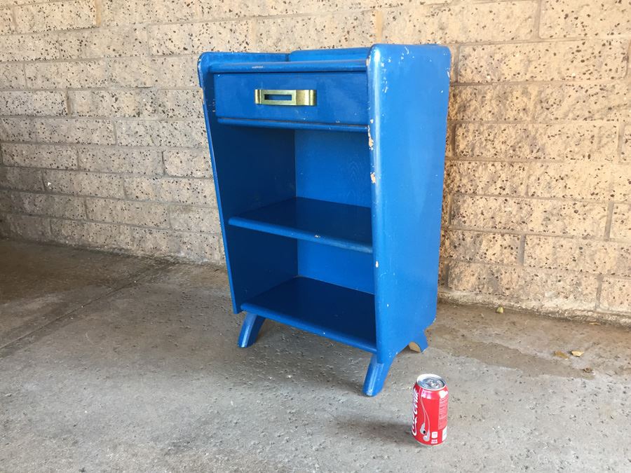 Blue Retro Mid-Century Nightstand By Ronney and Sons [Photo 1]