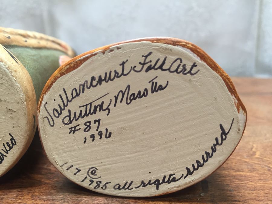 Vaillancourt Folk Art Hand Painted Chalkware Sutton, MA #184 1992 & #87 1996 Priest [Photo 16]