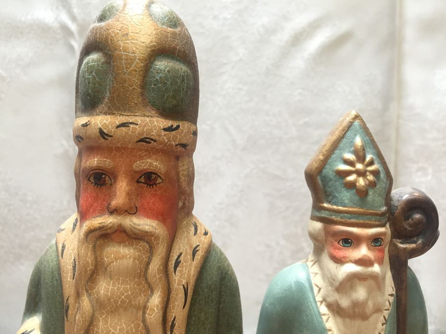 Vaillancourt Folk Art Hand Painted Chalkware Sutton, MA #184 1992 & #87 1996 Priest [Photo 7]