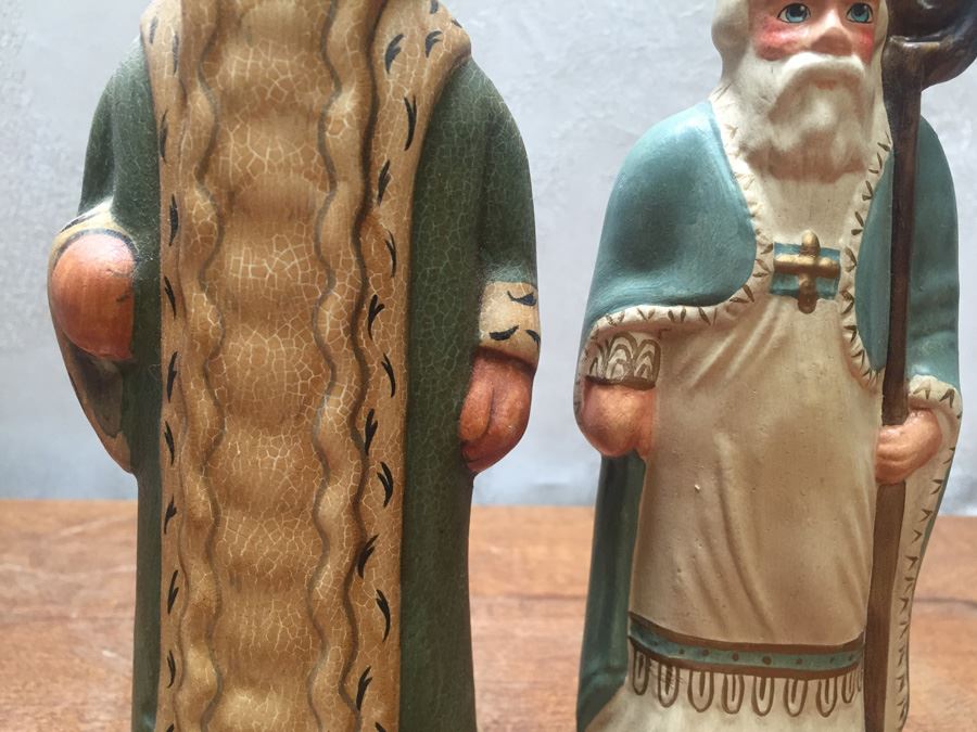 Vaillancourt Folk Art Hand Painted Chalkware Sutton, MA #184 1992 & #87 1996 Priest [Photo 8]