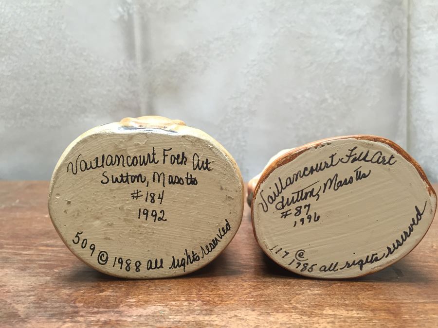 Vaillancourt Folk Art Hand Painted Chalkware Sutton, MA #184 1992 & #87 1996 Priest [Photo 14]