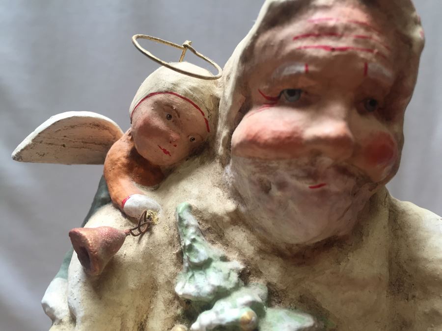 Debbee Thibault Folk Art Limited Edition Hand Painted Signed Santa With Cherub 1998 [Photo 2]