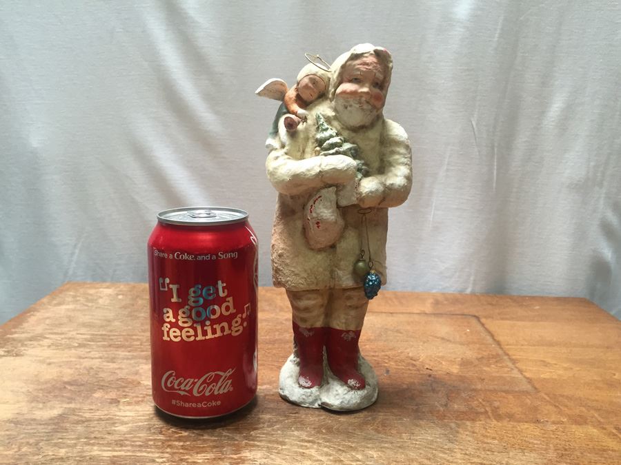 Debbee Thibault Folk Art Limited Edition Hand Painted Signed Santa With Cherub 1998 [Photo 1]