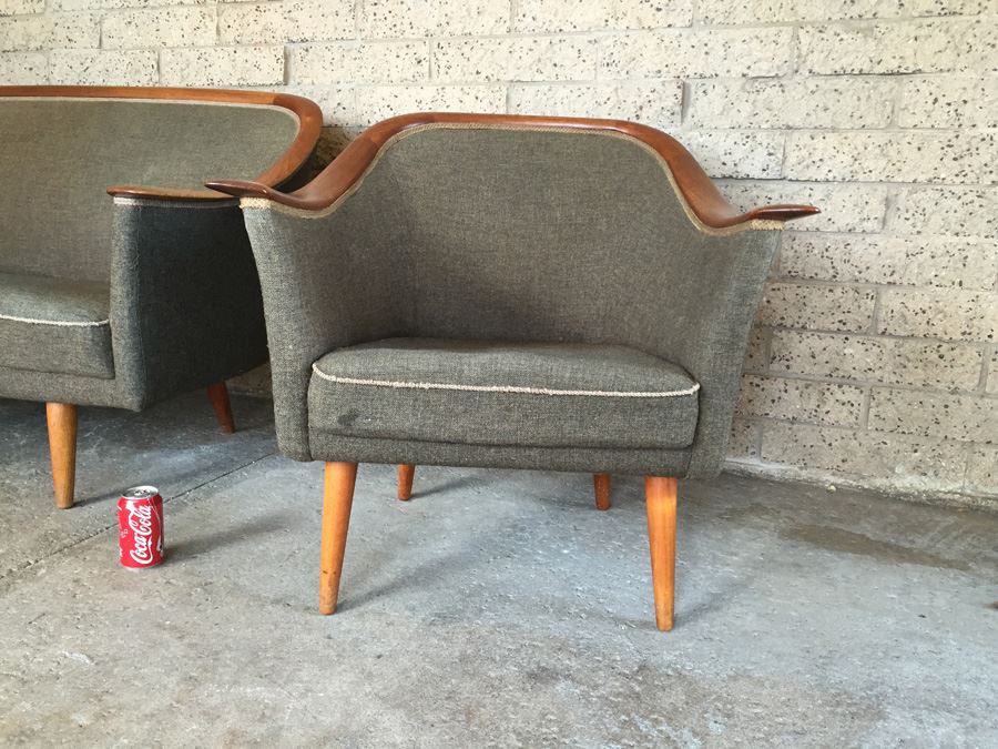 Elegant Scandinavian Modern Sofa And Chair Set By Vatne Mobler Retailed By Georg Jensen New York City [Photo 4]