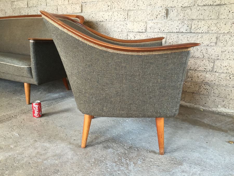 Elegant Scandinavian Modern Sofa And Chair Set By Vatne Mobler Retailed By Georg Jensen New York City [Photo 7]