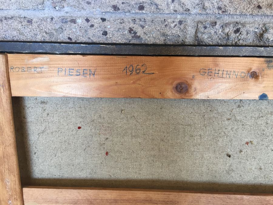 Original Large Oil Painting By Robert Piesen Titled GEHINNOM 1962 [Photo 12]