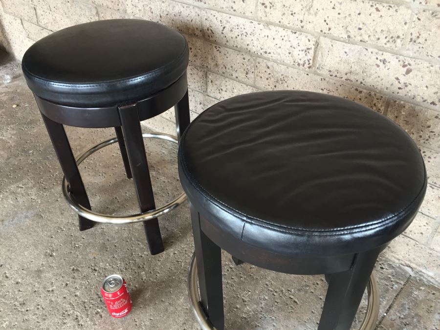 (3) Black Contemporary Swivel Bar Stools [Photo 6]