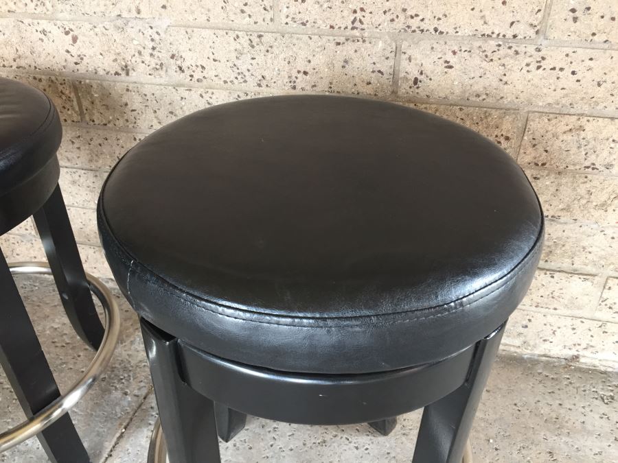 (3) Black Contemporary Swivel Bar Stools [Photo 5]