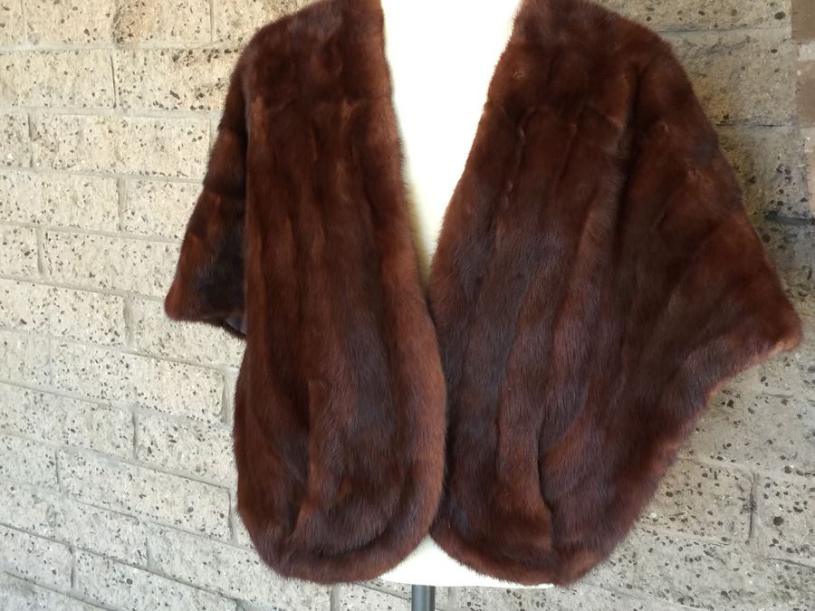 Rich Auburn Fur Shawl