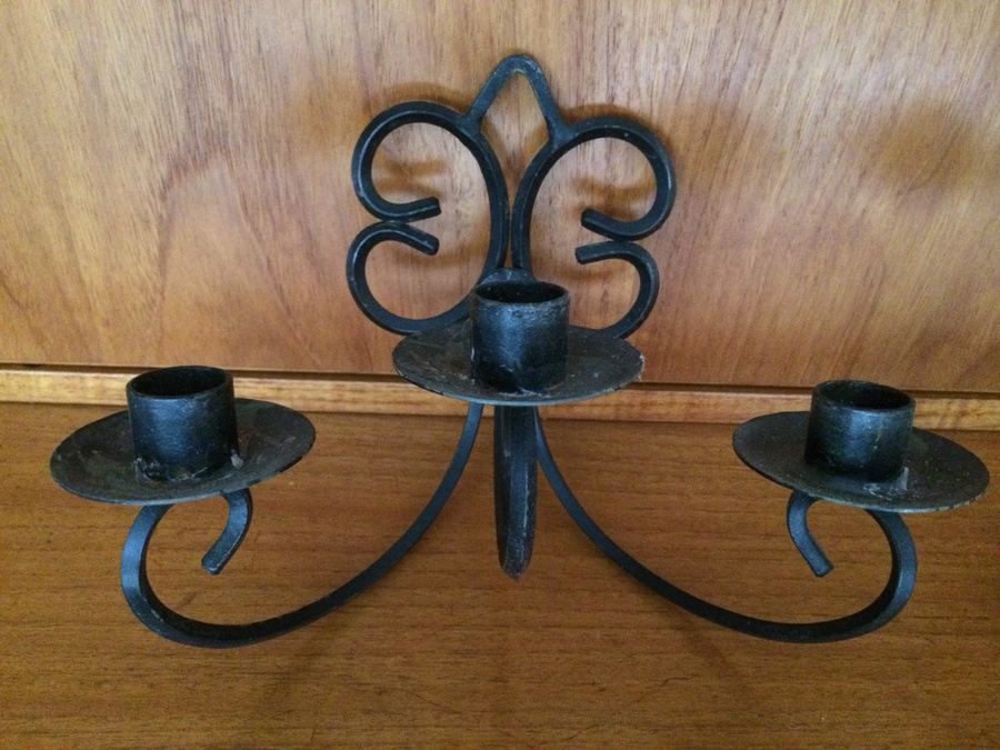 Pair of Wrought Iron Small Wall Sconces [Photo 2]