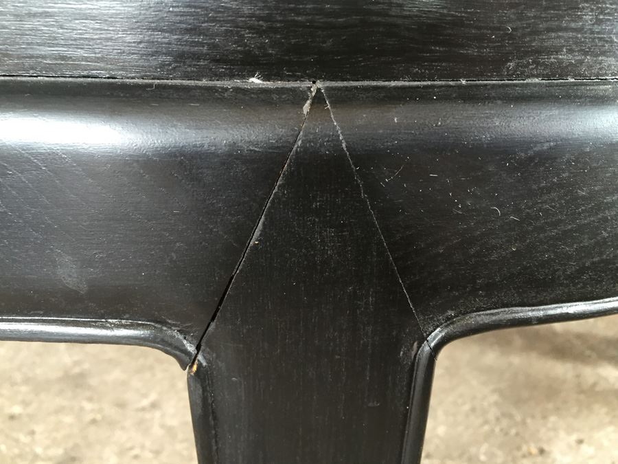 Cathay Arts Co Hong Kong Mid-Century Carved Round Black Coffee Table [Photo 5]