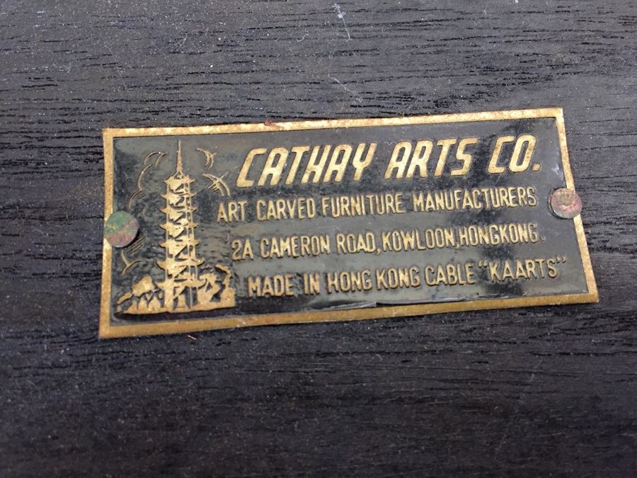 Cathay Arts Co Hong Kong Mid-Century Carved Black Nesting Tables [Photo 3]