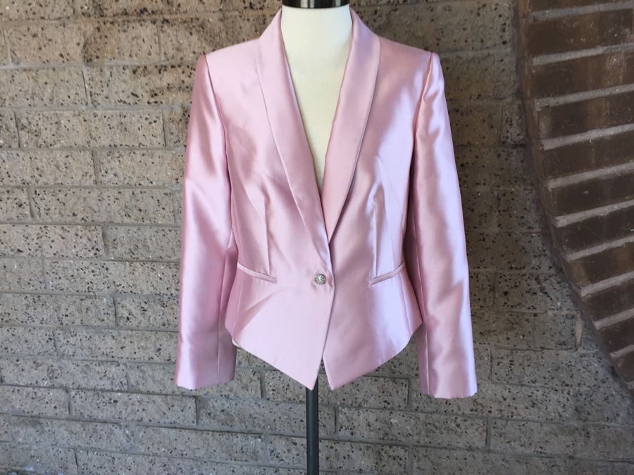 Tahari Luxe Pink Sateen Size 10 Dress Coat