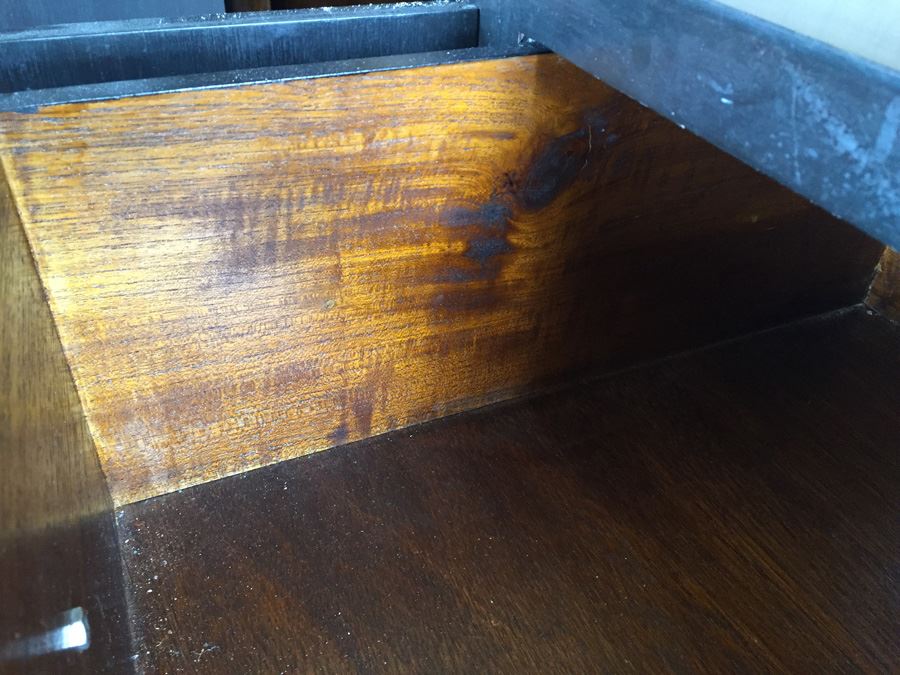 Stunning Cathay Arts Co Hong Kong Mid-Century Carved Black Credenza Cabinet With Brass Accents [Photo 12]