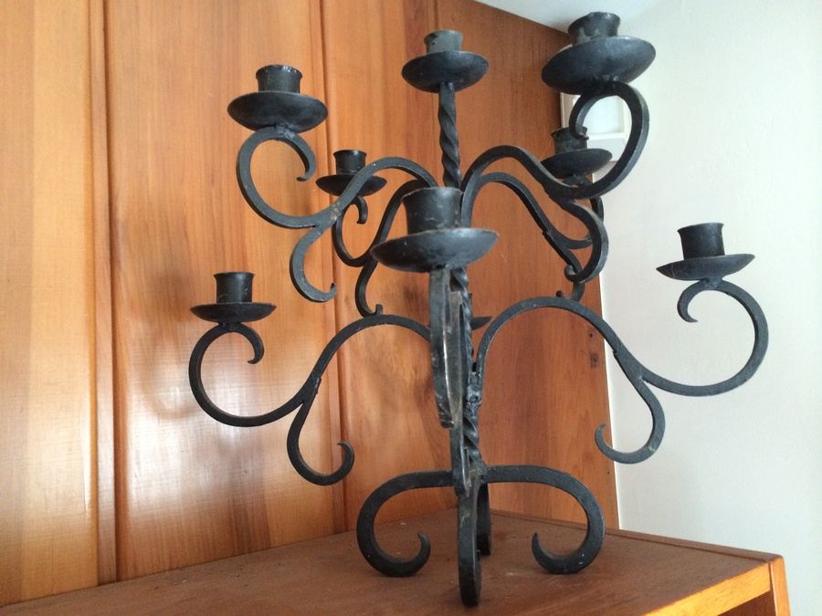 Pair of Wrought Iron Candleabras [Photo 3]