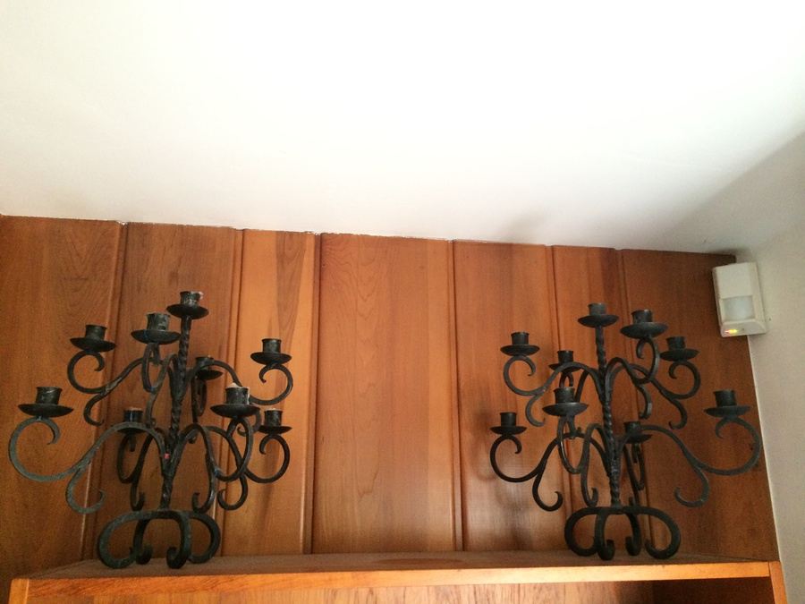 Pair of Wrought Iron Candleabras [Photo 4]