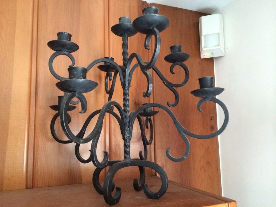 Pair of Wrought Iron Candleabras [Photo 2]