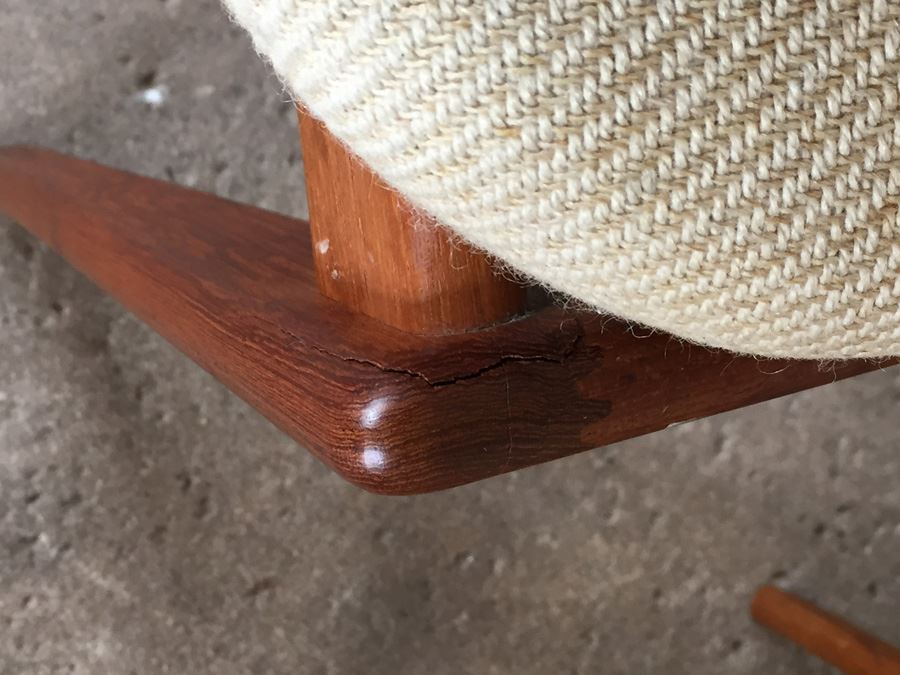 Set Of 4 MidCentury Modern Teak Dining Chairs Need Reupholstering