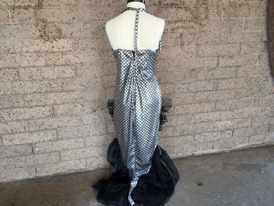 Silver Mermaid Style Costume Dress Full Length [Photo 3]
