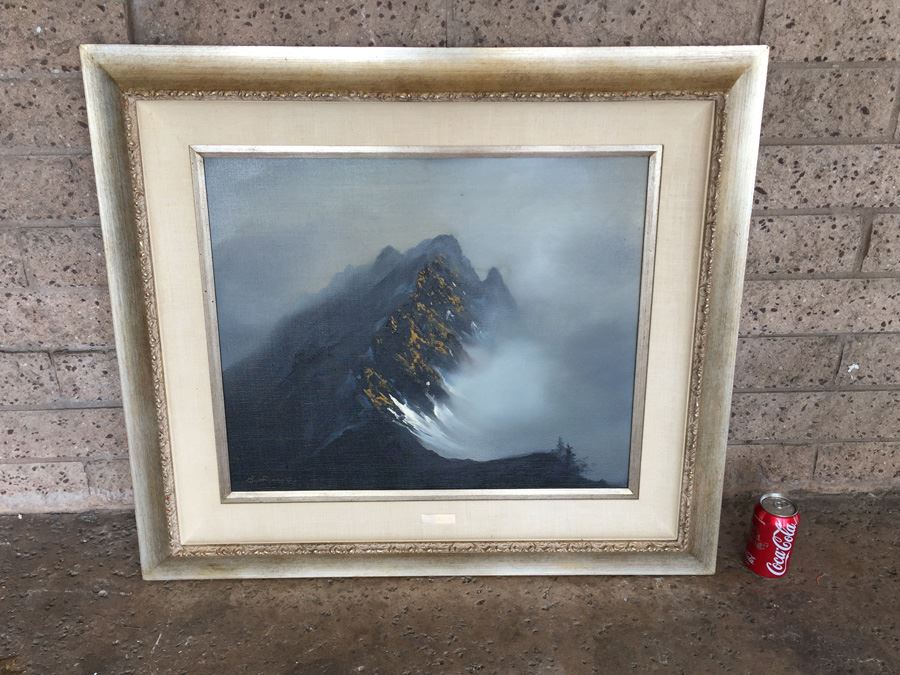 Original Oil Painting Of Mountain In The Mist By Mitsuzo Shimizu (1905 - 1986) [Photo 1]