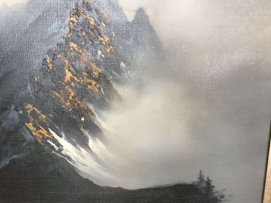 Original Oil Painting Of Mountain In The Mist By Mitsuzo Shimizu (1905 - 1986) [Photo 7]
