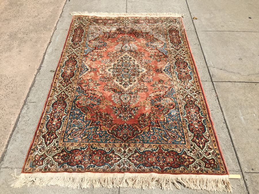 Stunning Hand Knotted Silk Rug Was Wall Mounted [Photo 4]