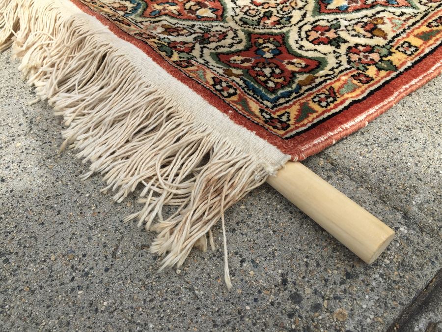 Stunning Hand Knotted Silk Rug Was Wall Mounted