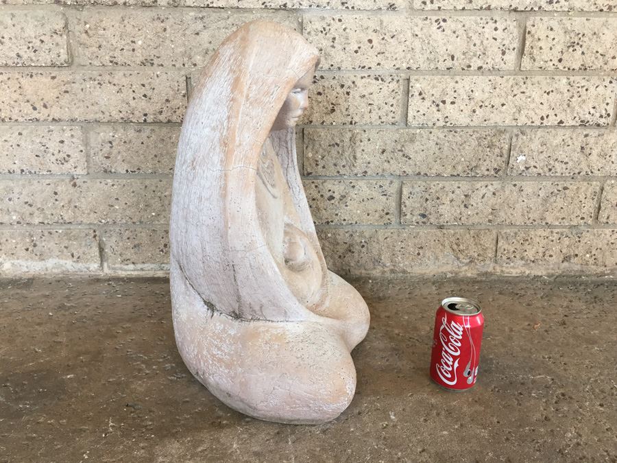 Large Signed Native American Garden Sculpture Signed On Lower Back But Signature Is Illegible [Photo 3]