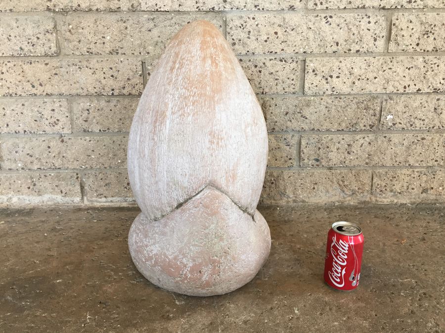 Large Signed Native American Garden Sculpture Signed On Lower Back But Signature Is Illegible [Photo 4]