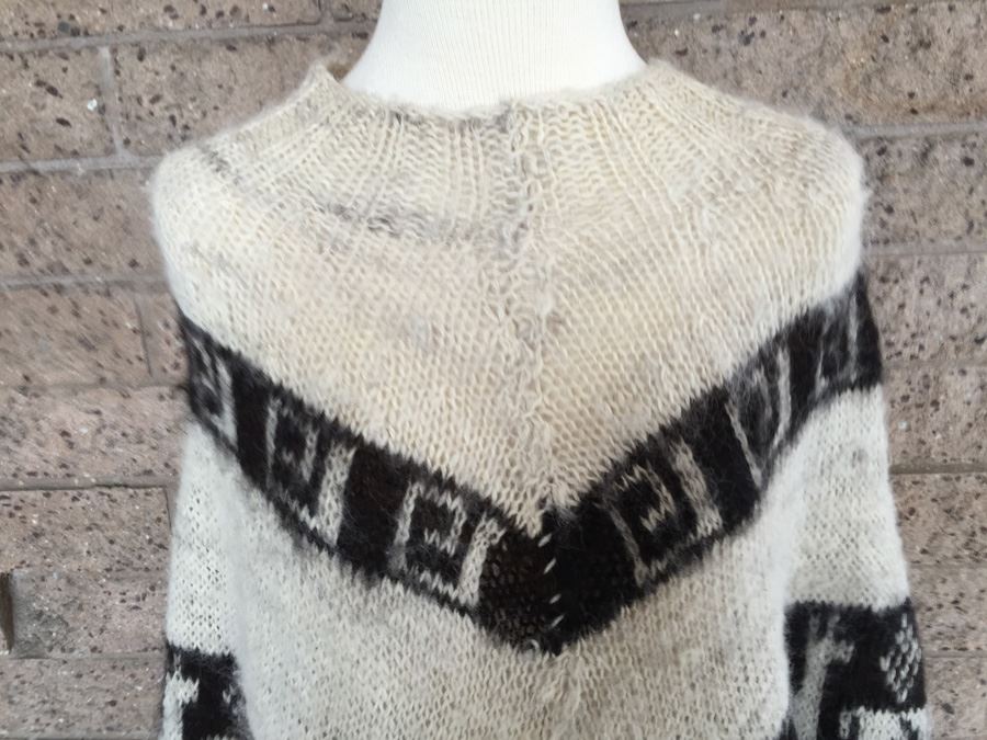 Poncho Style Sweater With Long Skirt [Photo 3]