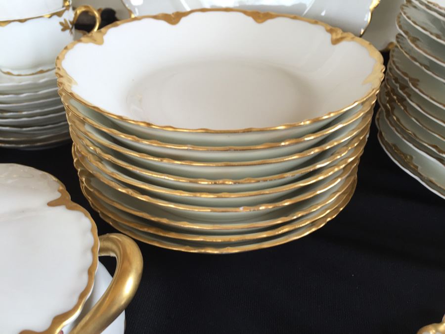 Elegant Haviland France Limoges Gold Rim China Set 74 Pieces [Photo 11]