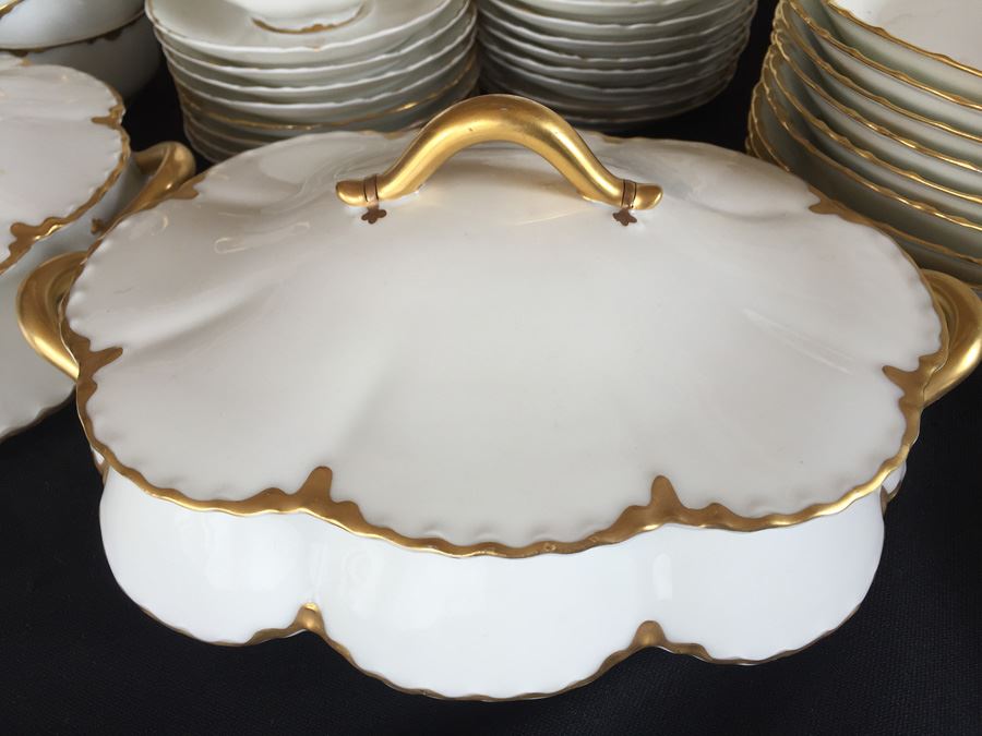 Elegant Haviland France Limoges Gold Rim China Set 74 Pieces [Photo 13]