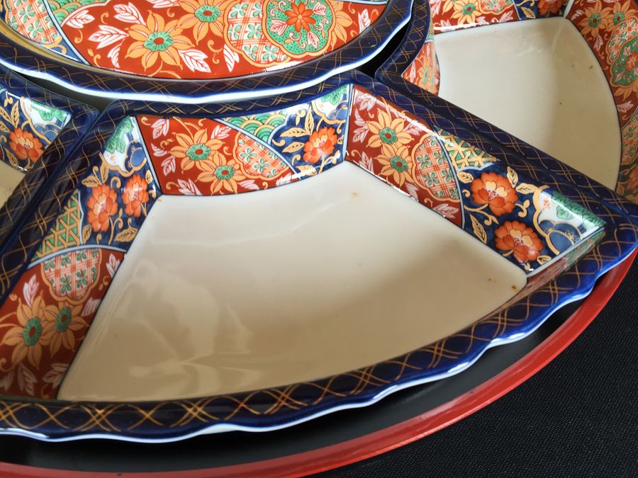 Japanese Divided Serving Dishes Platter With Original Box [Photo 4]