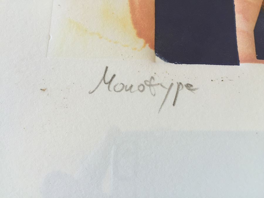 Monotype 'Color Ink And Type Study No 35' Hand Signed By Lloyd Schermer 1997 [Photo 5]