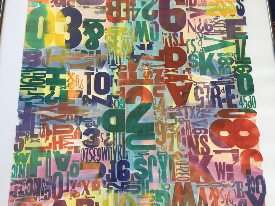 Monotype 'Color Ink And Type Study No 35' Hand Signed By Lloyd Schermer 1997 [Photo 2]