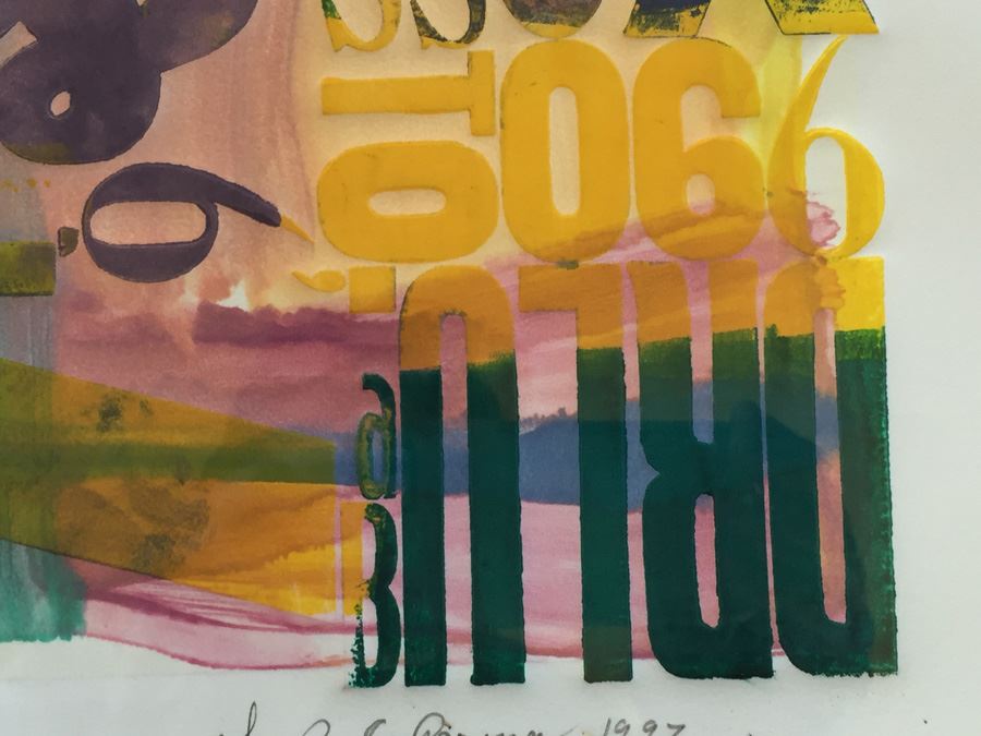 Monotype 'Color Ink And Type Study No 35' Hand Signed By Lloyd Schermer 1997 [Photo 11]