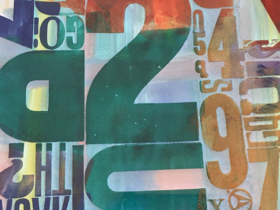 Monotype 'Color Ink And Type Study No 35' Hand Signed By Lloyd Schermer 1997 [Photo 9]