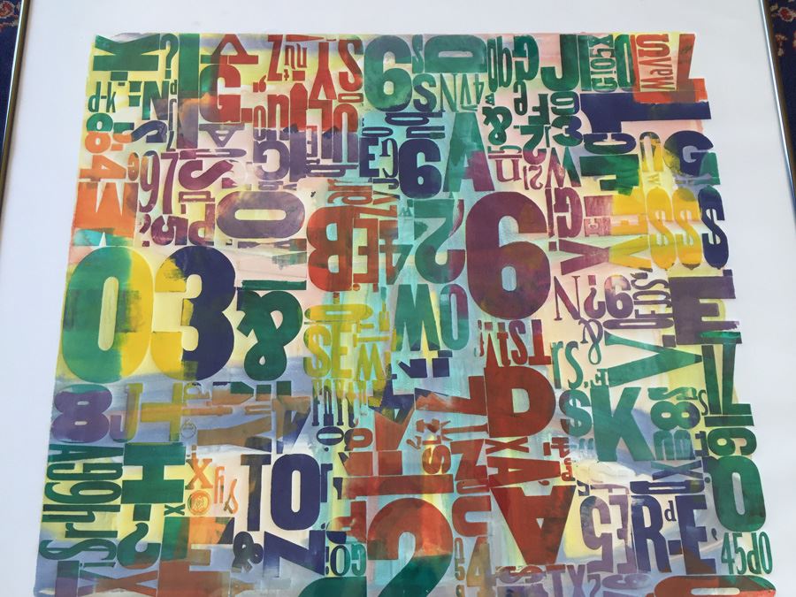 Monotype 'Color Ink And Type Study No 35' Hand Signed By Lloyd Schermer 1997 [Photo 7]