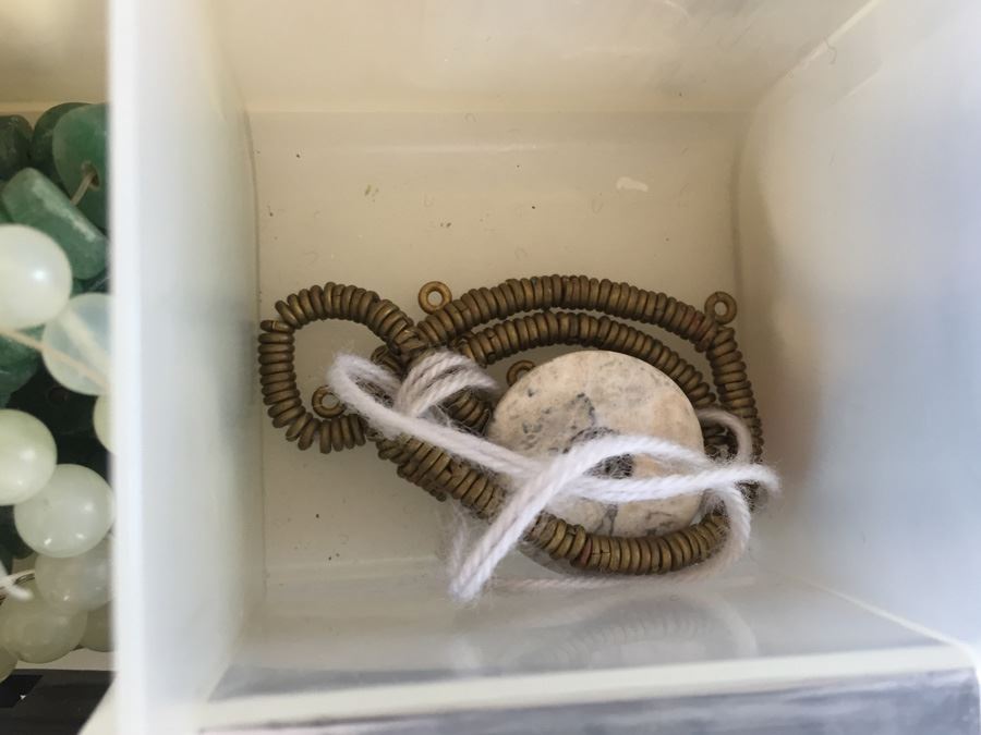 Large Collection Of Jewelry Making Items Including Jade, Turquoise, Agate, Carved Bone, Craft Supplies [Photo 26]