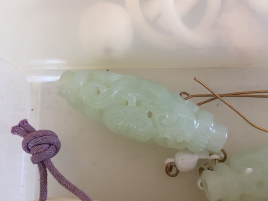 Large Collection Of Jewelry Making Items Including Jade, Turquoise, Agate, Carved Bone, Craft Supplies [Photo 22]