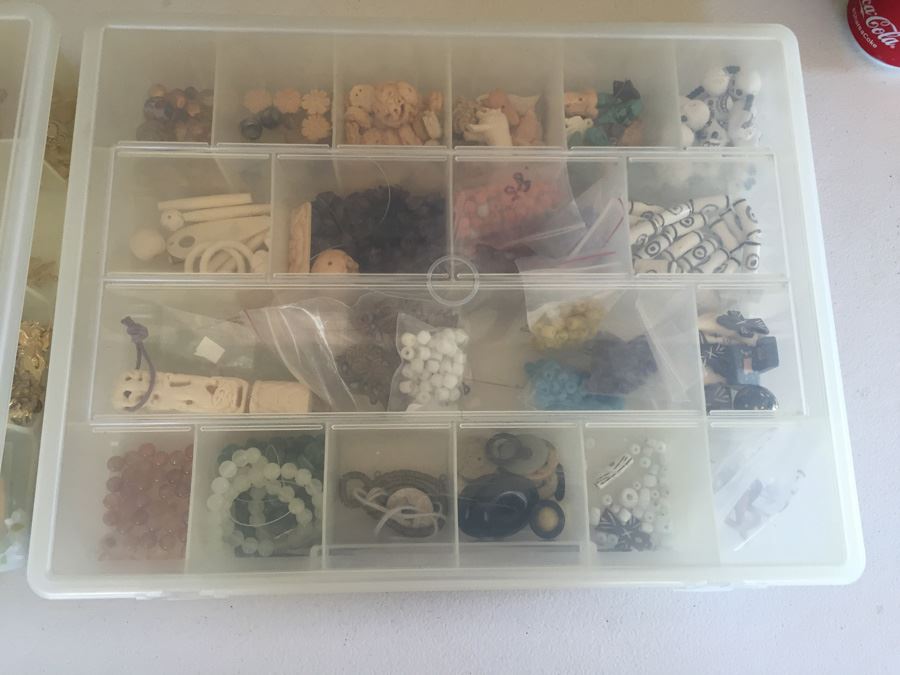 Large Collection Of Jewelry Making Items Including Jade, Turquoise, Agate, Carved Bone, Craft Supplies [Photo 7]