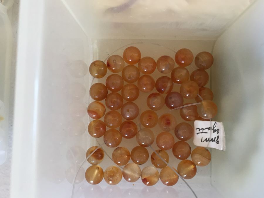 Large Collection Of Jewelry Making Items Including Jade, Turquoise, Agate, Carved Bone, Craft Supplies [Photo 24]