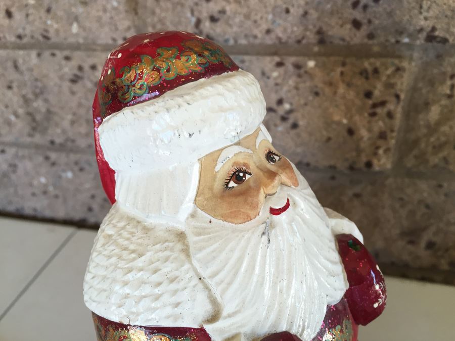 Hand Painted Santa Claus On Sleigh Possibly Russian [Photo 2]