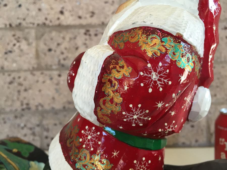 Hand Painted Santa Claus On Sleigh Possibly Russian [Photo 14]